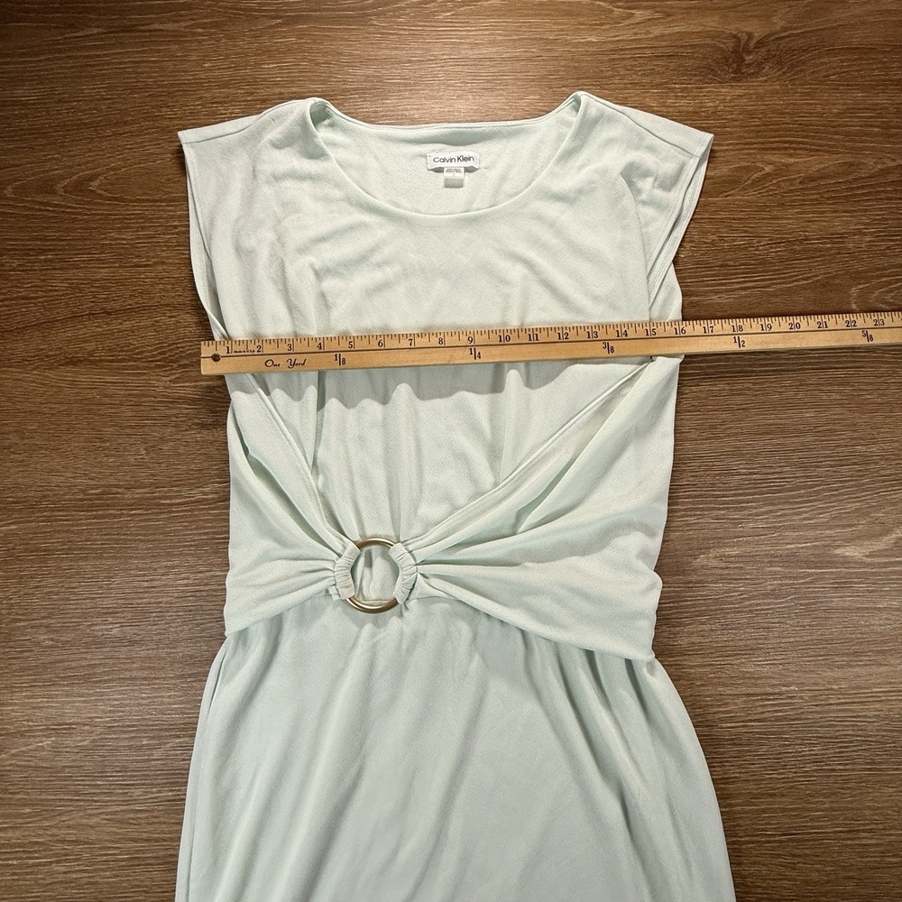 Calvin Klein Dress Women's Size 4 Mint Green Ring Waist Sheath Stretch NWT - Picture 8 of 10